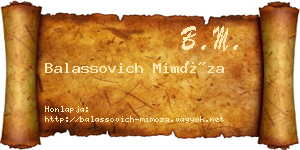 Balassovich Mimóza névjegykártya